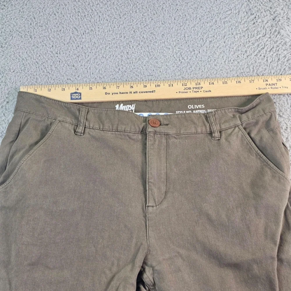 Mugsy Pants Mens 38x32 Green Olives Chino Stretch Denim Casual Office K4PNOL